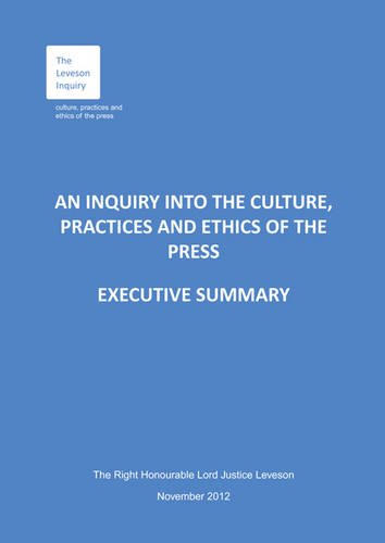Book An inquiry into the culture, practices and ethics of the press: executive summary and recommendations [Leveson report] (House of Commons Papers) free