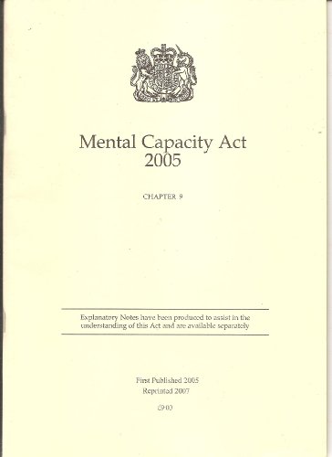 Book Mental Capacity Act 2005: Chapter 9:elizabeth II free