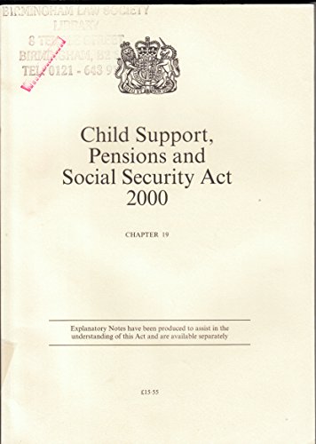Book Child Support, Pensions and Social Security Act 2000 (Public General Acts - Elizabeth II) free