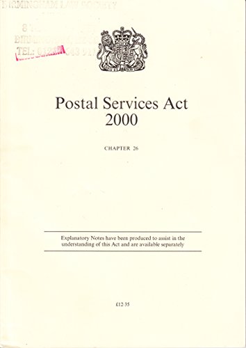 Book Postal Services Act 2000 (Public General Acts - Elizabeth II) free