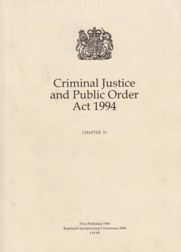 Book Criminal Justice and Public Order Act 1994: Elizabeth II. Chapter 33 free