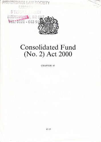 Book Consolidated Fund (no.2) Act, 2000 (public General Acts - Elizabeth Ii) free