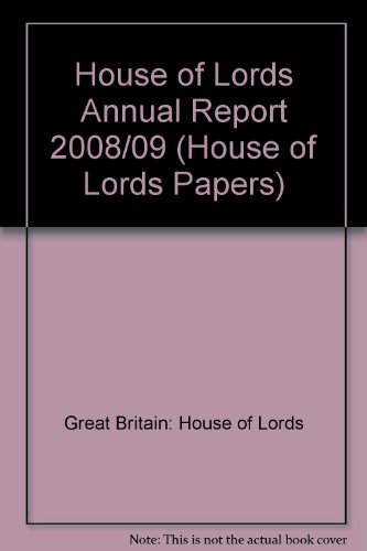 Book House Of Lords Annual Report: 2008-2009 (hlp 147) free