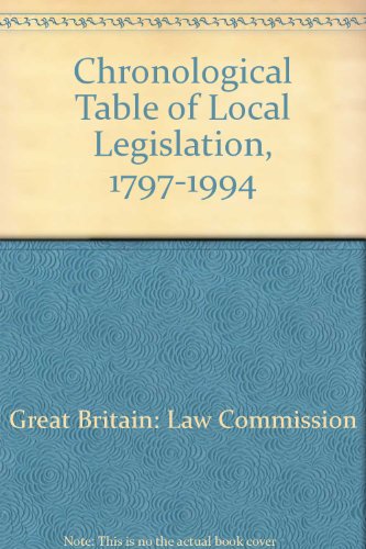 Book Chronological table of local legislation free