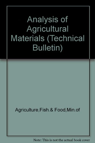 Book Analysis of Agricultural Materials (Technical Bulletin) free