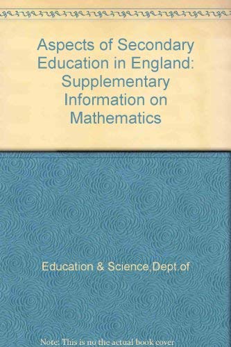 Book Aspects of secondary education in England: Supplementary information on mathematics free