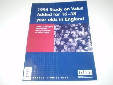 Book 1996 Study On Value Added For 16-18 Year Olds In England (research Studies) free