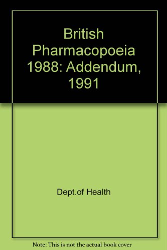 Book British Pharmacopoeia: Main Edition & Addenda 1991 free
