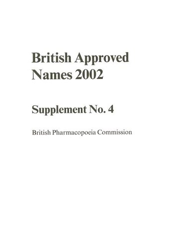 Book British Approved Names: Supplement No. 4 free