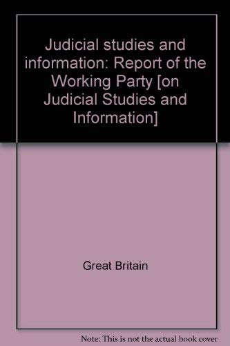 Book Judicial studies and information: Report of the Working Party free
