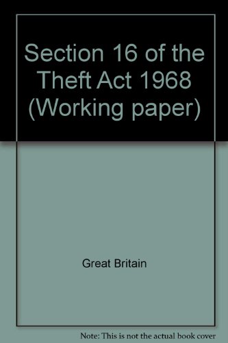 Book Working paper, section 16 of the Theft act 1968 free