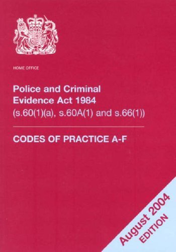 Book Police and Criminal Evidence Act 1984 (s.60(1)(a) and s.66): Codes of practice free