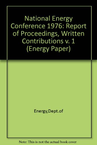 Book National Energy Conference, June 22, 1976 (energy Paper) (v. 1) free