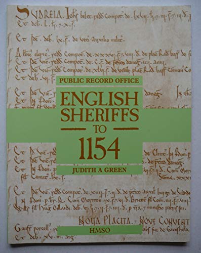 Book English Sheriffs to Eleven Fifty-Four (Public Record Office Handbooks) free