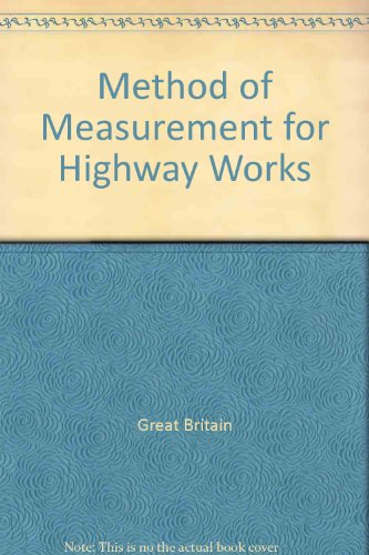 Book Method Of Measurement For Highway Works free