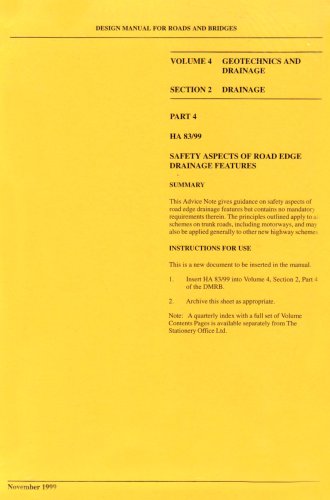 Book Design Manual For Roads & Bridges: Geotechnics And Drainage Section 2 Drainage Part 4 Safety Aspects Of Road Edge Drainage Features free