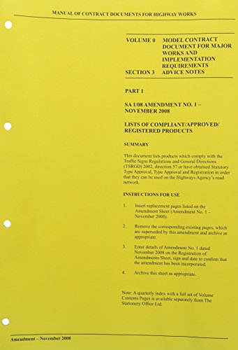 Book Manual of Contract Documents for Highway Works: Model Contract Document for Major Works and Implementation Requirements v. 0 free