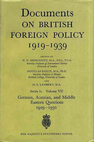 Book German, Austrian and Middle Eastern Questions, 1929-1930 (Documents on British Foreign Policy, 1919-39. 1A Series) free
