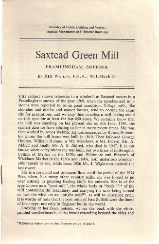 Book Saxtead Green Mill, Framlingham, Suffolk (Dept. of the Environment. Ancient monuments and historic buildings) free