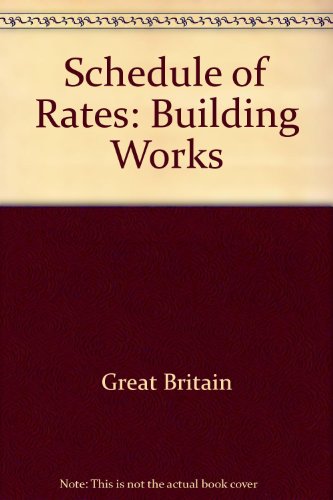 Book Schedule Of Rates: Building Works free