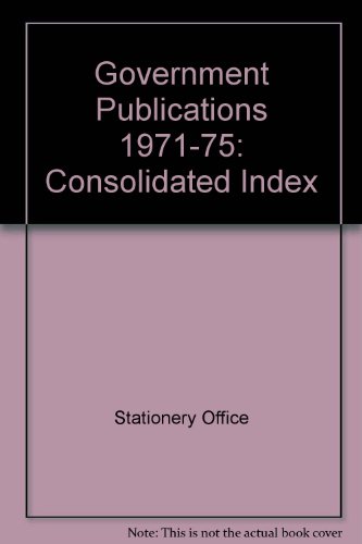 Book Government Publications: Consolidated Index free
