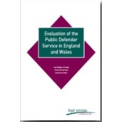 Book Evaluation Of The Public Defender Service In England And Wales free