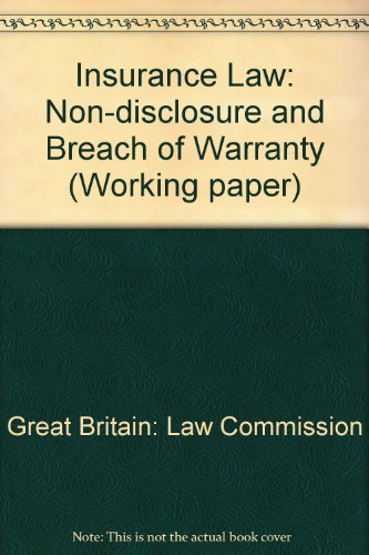 Book Insurance Law Non-disclosure And Breach Of Warranty free