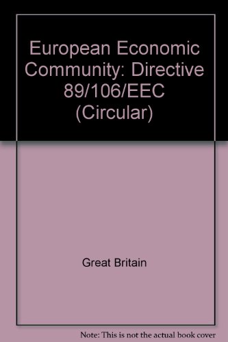 Book European Economic Community: Directive 89/106/eec (circular) free