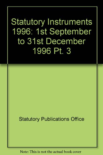 Book Statutory Instruments: Bound Volumes 1996 (Pt. 3) free