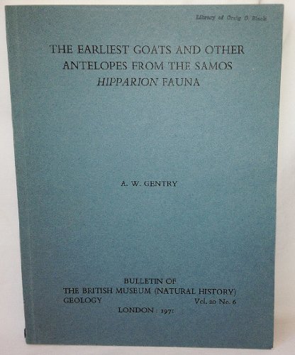 Book The Earliest Goats And Other Antelopes From Samos Hipparion Fauna (bulletin Of The British Museum) free