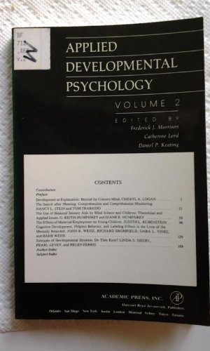Book Applied Developmental Psychology (v. 2) free