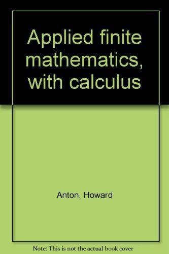 Book Applied Finite Mathematics, With Calculus free