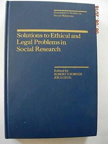 Book Solutions To Ethical And Legal Problems In Social Research free