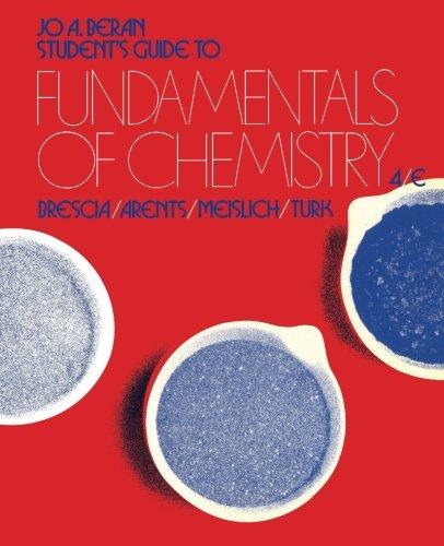 Book Student's Guide to Fundamentals of Chemistry: Brescia, Arents, Meislich, Turk free