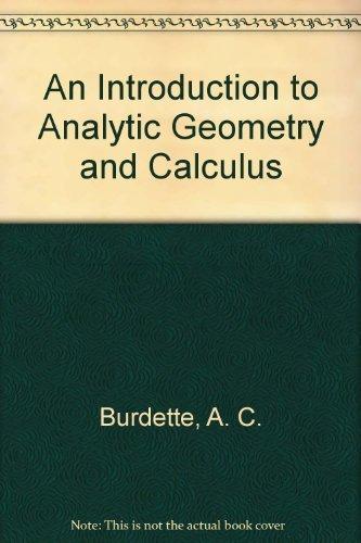 Book An Introduction To Analytic Geometry And Calculus free