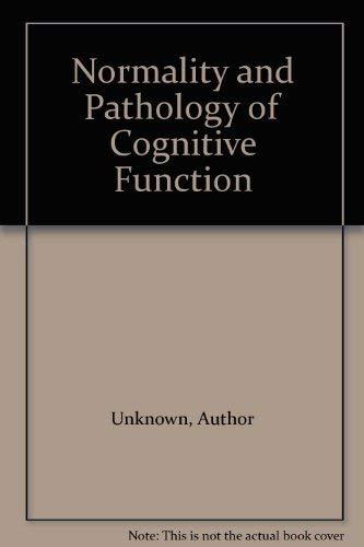 Book Normality and Pathology of Cognitive Function free