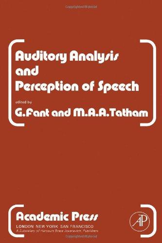 Book Auditory analysis and perception of speech free