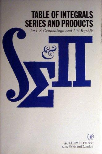Book Table Of Integrals, Series And Products, 4th Edition free