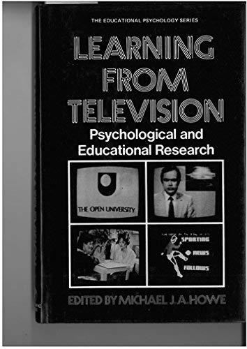 Book Learning from Television: Psychological and Educational Research (Educational Psychology) free