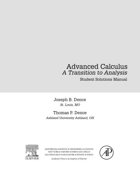 Book Advanced Calculus: A Transition to Analysis, Student Solutions Manual (e-only) free