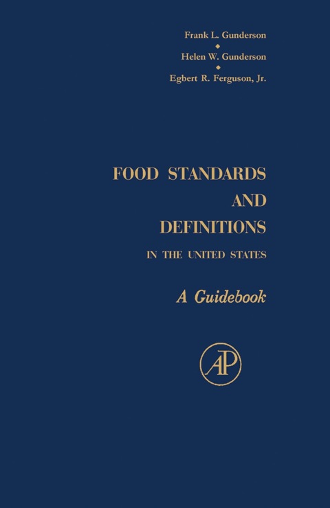Book Food Standards and Definitions In the United States: A Guidebook free