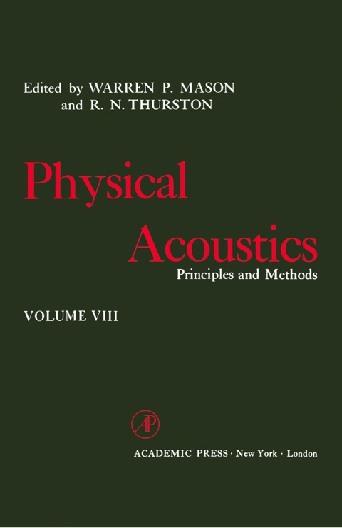 Book Physical Acoustics V8: Principles and Methods free