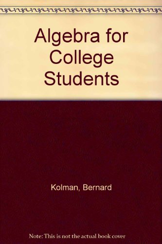 Book Algebra For College Students free