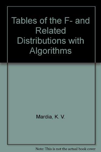 Book Tables Of The F- And Related Distributions With Algorithms free