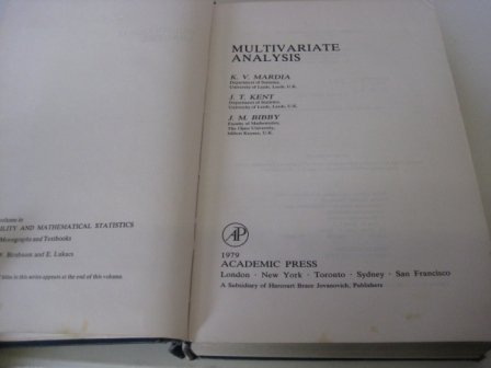 Book Multivariate analysis (Probability and mathematical statistics) free