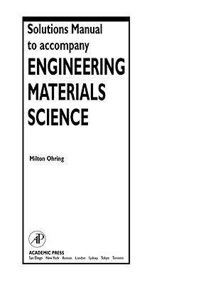 Book Solutions Manual to accompany Engineering Materials Science free