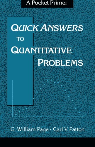 Book Quick Answers to Quantitative Problems: A Pocket Primer free