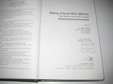 Book Making Schools More Effective: New Directions from Follow Through (Educational Psychology) free