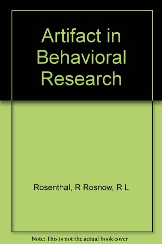 Book Artifact In Behavioral Research (social Psychology) free