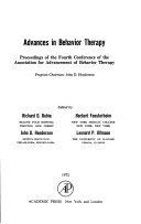 Book Advances In Behaviour Therapy: V. 4 free